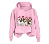 Wmmner Cropped Sweatshirt Zip Up Women's Winter Round Neck Christmas Loose Casual Warm Long Sleeved Sweatshirt Cute Little Dogs Pattern Design Cozy And Warm Comfy Outfit Set Soft Inside Fashion Look/R