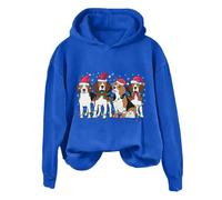 Wmmner Cropped Sweatshirt Zip Up Women's Winter Round Neck Christmas Loose Casual Warm Long Sleeved Sweatshirt Cute Little Dogs Pattern Design Cozy And Warm Comfy Outfit Set Soft Inside Fashion Look/A