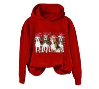 Wmmner Cropped Sweatshirt Zip Up Women's Winter Round Neck Christmas Loose Casual Warm Long Sleeved Sweatshirt Cute Little Dogs Pattern Design Cozy And Warm Comfy Outfit Set Soft Inside Fashion Look/R