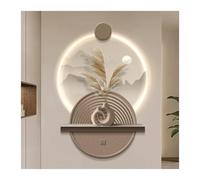 Wmmner Cuadro de Pared 3D Luz Led Dentro de la Lámpara de Apliques Murales de Paisaje Oriental, Pintura Colgante de Pared de Pino de Bienvenida Moderna Simple para el Bar Del Hotel en Casa (60X90 Cm/2