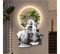 Wmmner Decoración de Pared Luminosa Led, Arte de Pared 3D, Decoración de Pared Creativa, Decoración Del Hogar Simple Y Moderna, Decoración de Pared para Fiestas Y Exposiciones (Gris, 41,3 Pil)/Gris/35