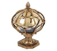 Wmmner Decorar Luz de Columna Al Aire Libre V-Intage Luz de Poste Exterior Mediados de Siglo Globo Moderno Vidrio Muelle Montaje Accesorio de Luz Linterna de Bronce Lámpara de Patio/Bronce/18 Cm/7,1