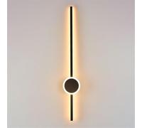 Wmmner Dimmable Led Linear Wall Lamp With Remote, Modern Long Strip Wall Sconce, Indoor Decoration Wall Lighting Fixture, Minimalist Wall Light For Living Room Bedroom Bedside/Negro/120Cm