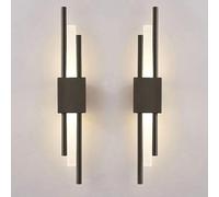 Wmmner Dimmable Led Vintage Wall Sconces - 2-Piece Black Up & Down Lighting For Retro Bedroom, Living Room, Bathroom, And Balcony - Modern Home Decor Fixture, 4W/Izquierda Y Derecha 2 Piezas/Negro