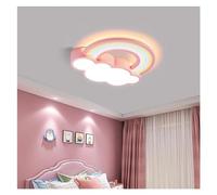 Wmmner Dimmable 's Room Cartoon Ceiling Light Rainbow Lamp Prince Princess Bedroom Boy Girlniture Lighting,Light/Rosa