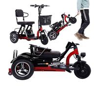 Wmmner Dobladoscooter de Movilidad Ligero de 3 Ruedas - Hasta 45 Km de Duración de la Batería - Asiento Cómodo - Ideal para Ancianos Y Discapacitados Ulz 000197 Scooter de Movilidad Plegable Y Ligero