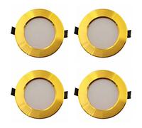 Wmmner Downlight Comercial Led Dorado Empotrado para Hogar, Foco Regulable, Luminaria Decorativa de Techo, Luz de Aluminio de una Pieza, 1 Paquete/4 Paquetes/Regulación/4 Paquetes de 7 W