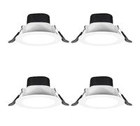 Wmmner Downlight Comercial Moderno de Aluminio para Techo de Baño, Antiniebla, Led, Focos Empotrados, Luz de Panel para Hogar, 1 Paquete/4 Paquetes/6500K/4 Paquetes de 12 W