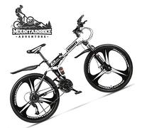 Wmmner Dual-Suspension Foldable Mountain Bike 26 Inch For Adult Men And Women, Boy Girl Off-Road Mountain Bicycle With Disc Brake, High Carbon Steel Frame & Adjustable Seat,6 Spoke Yellow,27 Speed/3 R