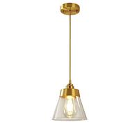 Wmmner E26/E27 Postmodern Minimalist Kitchen Island Creative Decorative Glass Light Retro Bedside Dining Room Chandelier Entrance Brass Single Head Hanging Light Commemoration Day