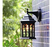 Wmmner E27 Outdoor Light Industrial Metal Wall Lamps Retro Wall Lamps, For Courtyard Gazebo Wall Lamp,Champagne House Cafe Loft Restaurant Corridor Hallway Kitchen Living Room And Hotel (Black) Double