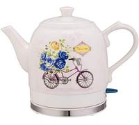Wmmner Electric Kettle Ceramic Kettle Water Teapot, Teapot-Retro 1.5L Jug, Water Fast Removable Base, Automatic Power Off,Boil Dryion 1000W/B/B/a