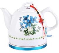 Wmmner Electric Kettle Ceramic Kettle Water Teapot, Teapot-Retro 1L Jug, Water Fast Removable Base, Automatic Power Off,Boil Dryion/1000W/A/B/a