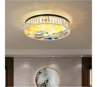 Wmmner Enamel Ceiling Lamp Chinese Style Crystal Hanging Light Stained Glass Classic Study Master Bedroom Ceiling Light,Contemporary Dining Room/Neutro Claro/Dia60Cm-Black