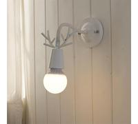 Wmmner European Wall Light Animal Metal Wall Lamp Fixture Adjustable Swing Arm Wall Sconce Lighting Bedroom Bedside Lamp E27 1-Light/Blanco