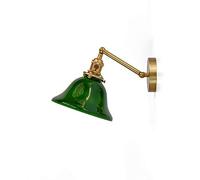 Wmmner European Wall Light - Copper Sconce Wall Lamp Retro Green Glass Lampshade Wall Lighting The Rocking Arm Of Led Lighting Wall Lights Can Be Adjusted At Will.,Green