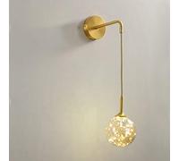Wmmner European Wall Light Gypsophila Wick Modern And Simple Sconce Wall Lamp Bathroom Bedside Bedroom Warm Wall Lighting Cute Light Line Adjustable Round Glass Lampshade All Copper Wall Lights/un Col