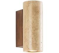 Wmmner Farmhouse Hallway Wall Light Fixtures Indoor Cylinder Natural Stone Wall Sconce Vintage Wood Dimmable Mid Century Modern Wall Mounted Lamp For Bedroom Living Room Corridor Porch Bathroom/un Col