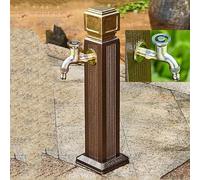 Wmmner Fcet Al Aire Libre de Heladas - Babero de Manguera de Jardín Vertical, Grifo de Hidrante Independiente, Poste de Agua a Prueba de Heladas con Fcet de Disco, 65 cm para Uso Durante Todo el Año