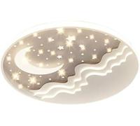 Wmmner Flush Mount Ceiling Lights, 15.75 Inch Large Modern Led Ceiling Lamp, 3200K/4500K/6500K Selectable, Moon And Star Ceiling Light,Light
