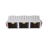 Wmmner Foco de Globo Ocular de 3 Cabezas en Blanco Y Negro 15W Rejilla Panel Empotrado Luz Cri>90, Downlight Led Rectangular sin Lata, Luces de Techo de Montaje Empotrado para Lámpara de Sala de Estar