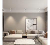 Wmmner Foco de Techo Led Ajustable para Interiores Ceiling Spot Light 90°+360° Lámpara de Techo de Rotación, Focos Direccionales de 9W Lámparas de Acento, Luces Giratorias de Techo/Pared de Aluminio/B