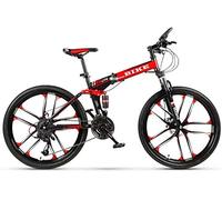 Wmmner Foldable Mountainbike 24/26 Inches Mountain Bicycle Men's Adjustable Seat High-Carbon Steel Hardtail Mountain Bike,21-Stage Shift,26Inches