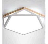 Wmmner Geometric Side Emitting Ceiling Lightarons Bright Fixtures Led Flush Mount Lighting Personalized With Wood Flat Lamp For Closet Dining Room Foyer Kids' Room/Blancas/52 Centímetros