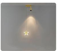 Wmmner Gold Light Room Master Bedroom Head Of a Bed Small Chandelier Modern Minimalist Net Red Simple Long Line Restaurantc,Led Ceiling Lamp/un Color/1 Cabeza de Oro 15 cm