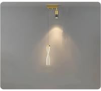 Wmmner Gold Light Room Master Bedroom Head Of a Bed Small Chandelier Modern Minimalist Net Red Simple Long Line Restaurantc,Led Ceiling Lamp/un Color/1Dheadgolden15Cm