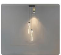 Wmmner Gold Light Room Master Bedroom Head Of a Bed Small Chandelier Modern Minimalist Net Red Simple Long Line Restaurantc,Led Ceiling Lamp/un Color/2Dheadblack15Cm