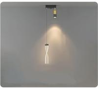 Wmmner Gold Light Room Master Bedroom Head Of a Bed Small Chandelier Modern Minimalist Net Red Simple Long Line Restaurantc,Led Ceiling Lamp/un Color/1Dheadblack15Cm