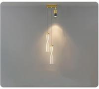 Wmmner Gold Light Room Master Bedroom Head Of a Bed Small Chandelier Modern Minimalist Net Red Simple Long Line Restaurantc,Led Ceiling Lamp/un Color/2Dheadgolden15Cm