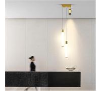 Wmmner Gold Light Room Master Bedroom Head Of a Bed Small Chandelier Modern Minimalist Net Red Simple Long Line Restaurantc,Led Ceiling Lamp/un Color/2Bheadgolden15Cm