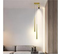 Wmmner Gold Light Room Master Bedroom Head Of a Bed Small Chandelier Modern Minimalist Net Red Simple Long Line Restaurantc,Led Ceiling Lamp/un Color/2Aheadgolden15Cm