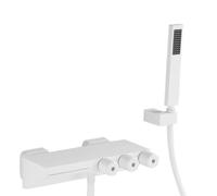 Wmmner Grifo de Baño en Cascada con Ducha de Mano Agua de Latón Bañeras Multifunción Frías Y Calientes Grifo de Ducha, Negro/Weiß/a