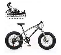 Wmmner Hardtail Mountain Bike 20 Inch For Women, Fat Tire Girls Mountain Bicycle With Front Suspension & Mechanical Disc Brakes, High Carbon Steel Frame & Adjustable Seat,Black,7 Speed/Gris Ulz 000104
