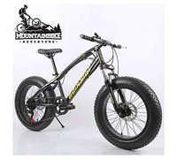Wmmner Hardtail Mountain Bike 20 Inch For Women, Fat Tire Girls Mountain Bicycle With Front Suspension & Mechanical Disc Brakes, High Carbon Steel Frame & Adjustable Seat,Black,7 Speed/Negro/27 Veloci
