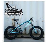 Wmmner Hardtail Mountain Bike 20 Inch For Women, Fat Tire Girls Mountain Bicycle With Front Suspension & Mechanical Disc Brakes, High Carbon Steel Frame & Adjustable Seat,Black,7 Speed/Azul/21 Velocid