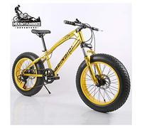 Wmmner Hardtail Mountain Bike 20 Inch For Women, Fat Tire Girls Mountain Bicycle With Front Suspension & Mechanical Disc Brakes, High Carbon Steel Frame & Adjustable Seat,Black,7 Speed/Oro/24 Velocida
