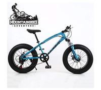 Wmmner Hardtail Mountain Bike 20 Inch For Women, Fat Tire Girls Mountain Bicycle With Front Suspension & Mechanical Disc Brakes, High Carbon Steel Frame & Adjustable Seat,Black,7 Speed/Azul 2/21 Veloc