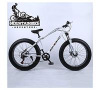 Wmmner Hardtail Mountain Bike 26 Inch With Mechanical Disc Brakes For Men And Women, Fat Tire Adults Mountain Bicycle, High Carbon Steel & Adjustable Seat & Front Suspension,Silver,27 Speed/Blancas/27