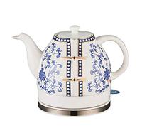 Wmmner Hervidor de Escritorio, Hervidor de Agua - Tetera Eléctrica de Cerámica Inalámbrica Blanca - Jarra Retro de 1,2 L 1200 W Hierve el Agua Rápidamente para el Té Coffee Soup Oatmeal - Base Extraíb