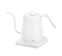 Wmmner Hervidor Eléctrico de Cuello de Cisne, Acabado Brillante Texturizado Elegante con Protección de Ebullición Rápida Y Ebullición Seca, 0.8 Litros, 1000W Blanco, M