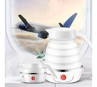 Wmmner Hervidor Eléctrico Hervidor Eléctrico Plegable, Hervidor de Agua de Ebullición Rápida de 850 W, Mini Hervidor de Viaje Portátil, Voltaje Global Aplicable de 0,6 L Número