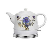 Wmmner Hervidores - Tetera Eléctrica de Cerámica sin Cable Blanca - Jarra Retro de 1,2 L 1000W Hierve Aguarápido para el Té Sopa de Café Avena - Base Extraíble Protección para Hervir en Seco Fácil de