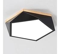 Wmmner Hierro Geométrico Planoluz Led Lámpara de Techo Dearrones Personalizada Luces de Panel Regulables Modernas con Accesorios de Montaje Empotrado Poligonal de Madera para Comedor Estudio Dormitori