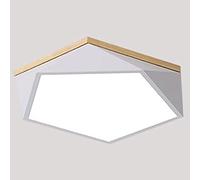 Wmmner Hierro Geométrico Planoluz Led Lámpara de Techo Dearrones Personalizada Luces de Panel Regulables Modernas con Accesorios de Montaje Empotrado Poligonal de Madera para Comedor Estudio Dormitori