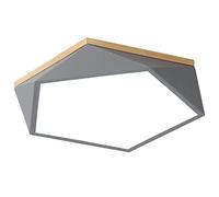 Wmmner Hierro Geométrico Planoluz Led Lámpara de Techo Dearrones Personalizada Luces de Panel Regulables Modernas con Accesorios de Montaje Empotrado Poligonal de Madera para Comedor Estudio Dormitori