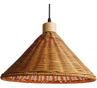 Wmmner Home Rattan Light with Coastal Hand-Woven Light Southeast Asian Style Hanging Lamp Farmhouse Antique Ceiling Chandelier Wicker Lamp,Contemporary Dining Room